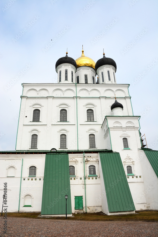 Famous Trinity cathedral in the Pskov city, Russia