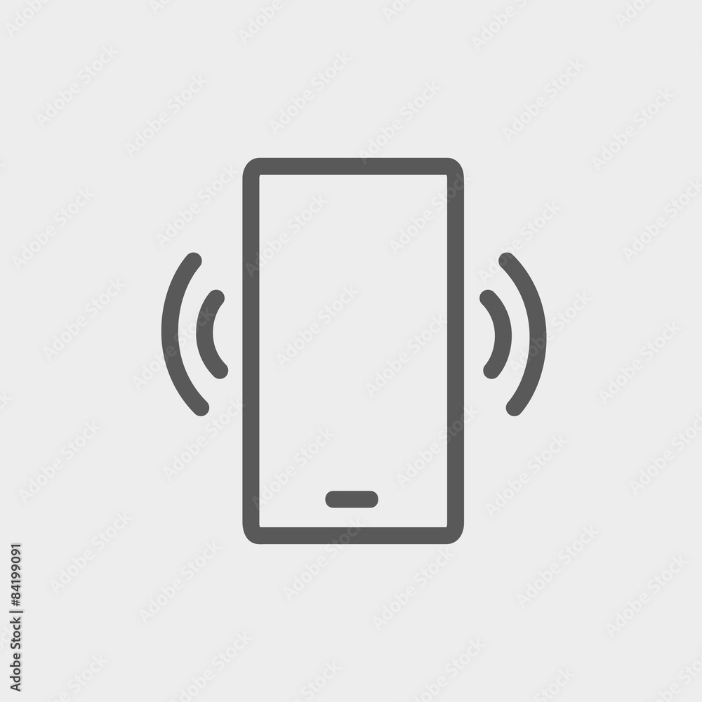 Mobile phone vibrating thin line icon Mobile phone vibrating thin line icon