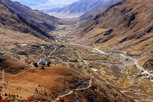 Drak Yerpa monastery over Qubu village. Lhasa pref.-Tibet. 1472 photo