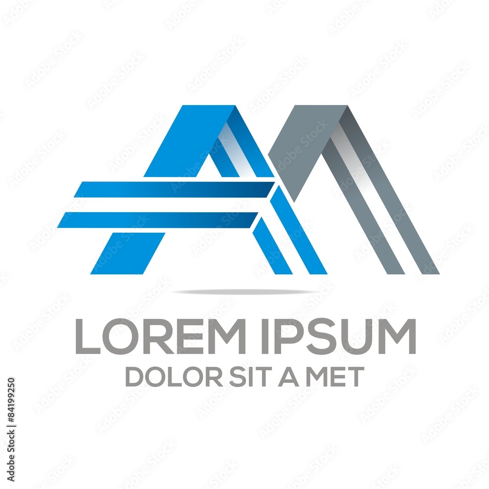 Logo Vector AM Lettermark Abstract Business