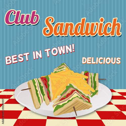 Club Sandwich retro poster