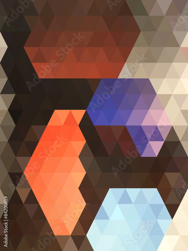 Abstract shape in orange center triangle pattern