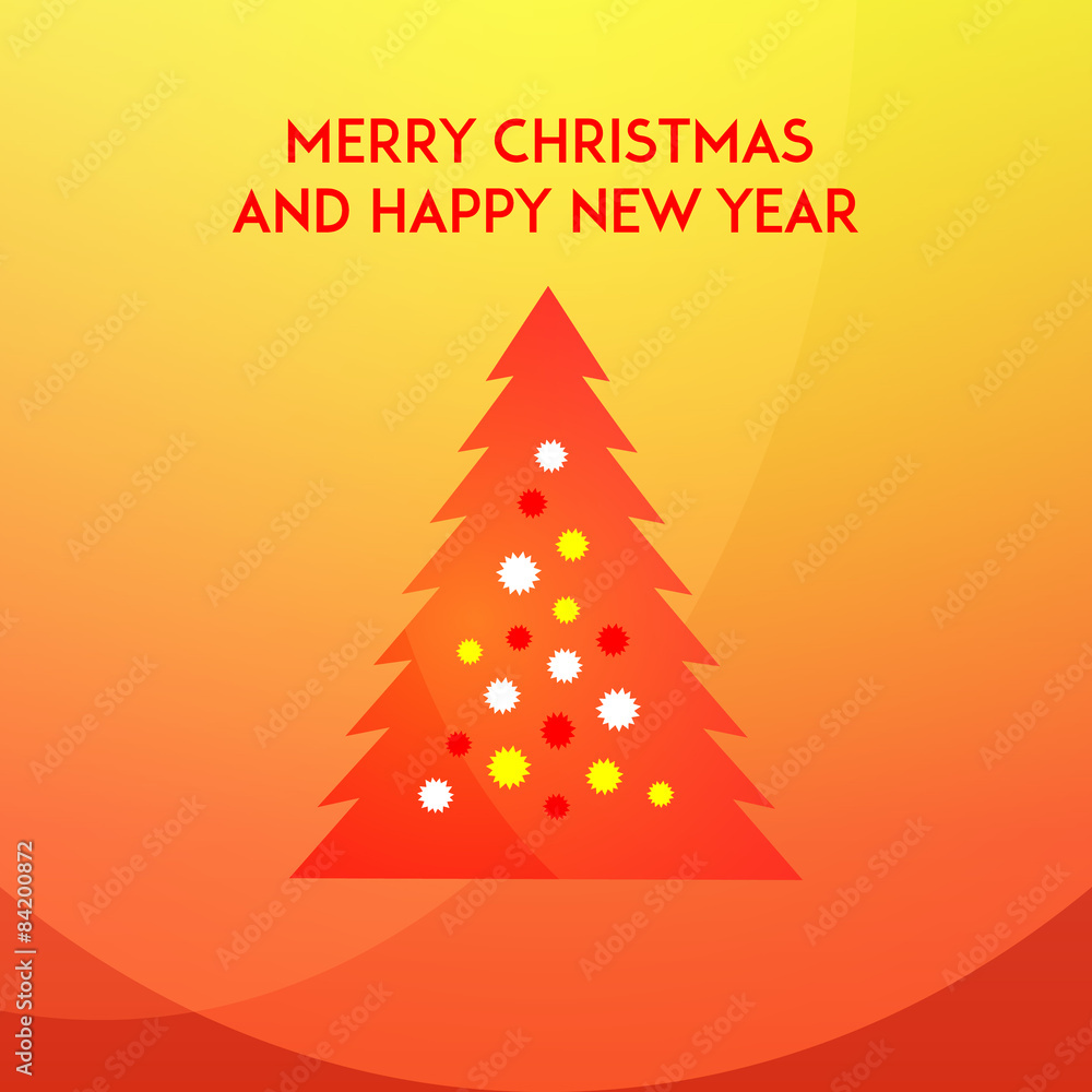 Christmas and new year tree background. Vector