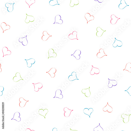 Colorful hearts seamless pattern. Vector