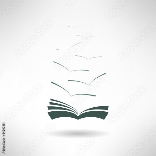 Book with seagulls made in flat design. Vector