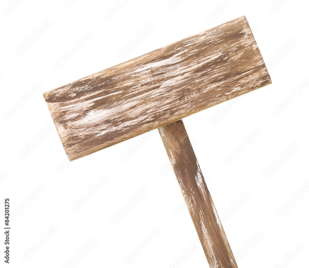 Wooden signboard isolated on white Wooden signboard isolated on white