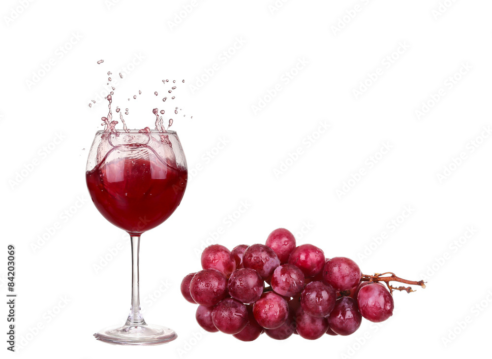 Wine collection - Splashing red wine in a glass. Isolated on whi Wine collection - Splashing red wine in a glass. Isolated on whi