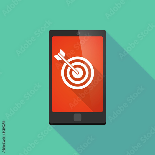 Long shadow phone icon with a dart board