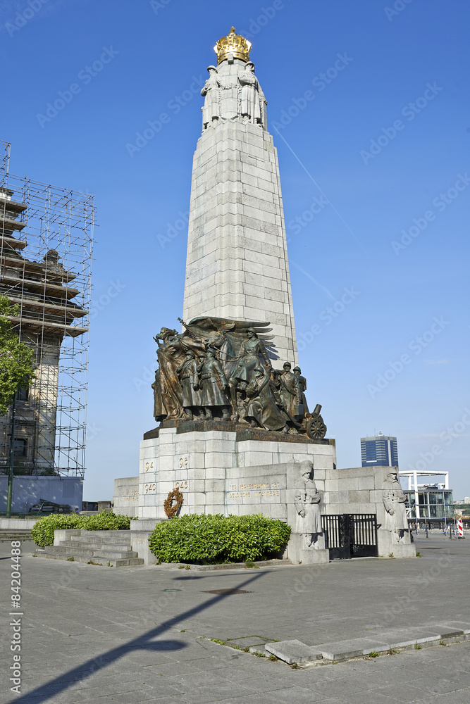 War memorial on Poelaert Square in Brussels - capital city of Be