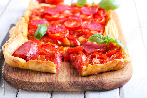 Tomato and salami tart