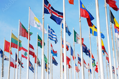 Group of Flags from the world countrys photo