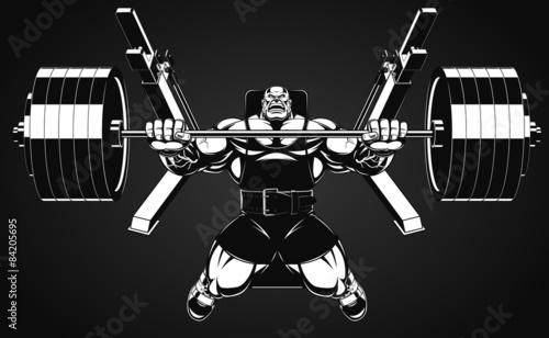 Bodybuilder with a barbell
