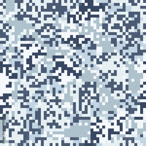Blue camouflage seamless pattern in digit style