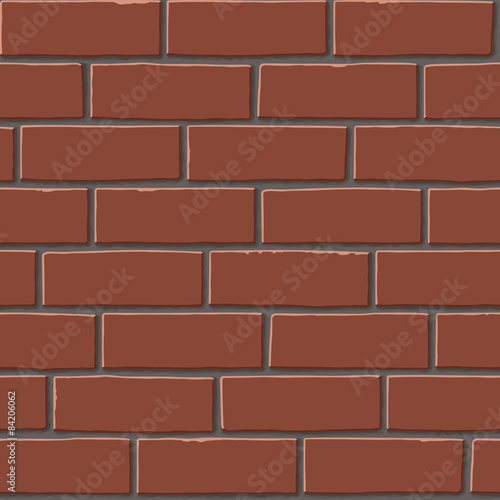 Smooth red brick wall. Seamless  texture