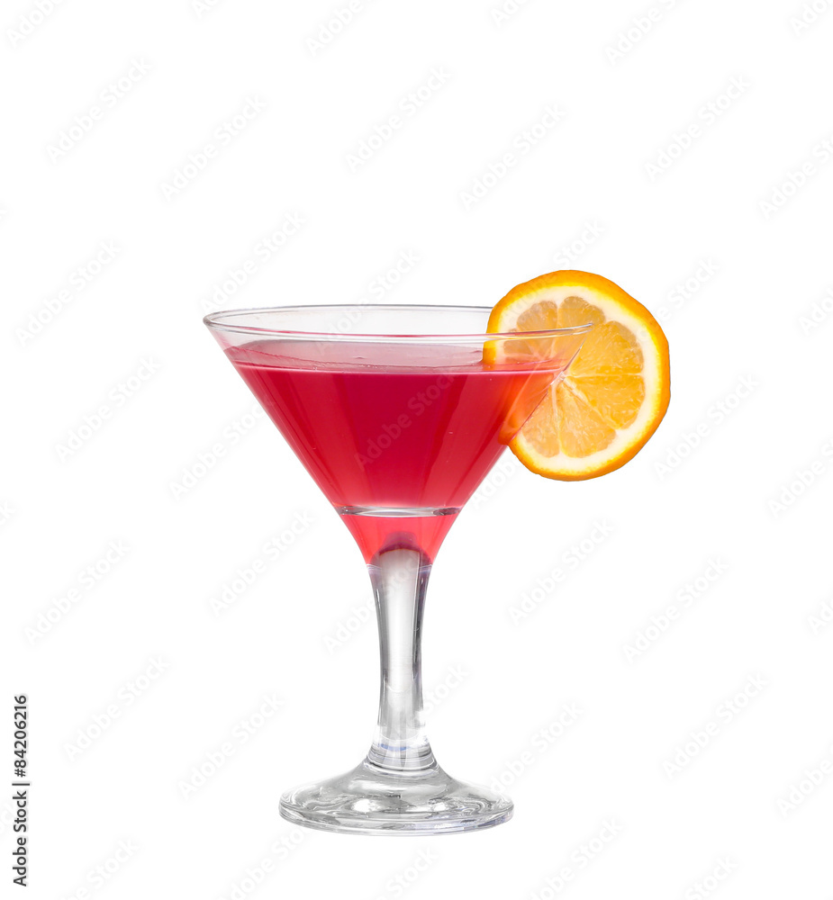 Red cocktail with isolated on white Red cocktail with isolated on white