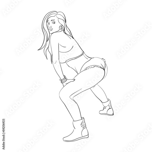 girl dance Twerking doodle