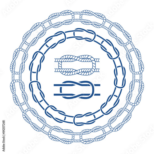 Nautical sea rope knots bordes brushes set.