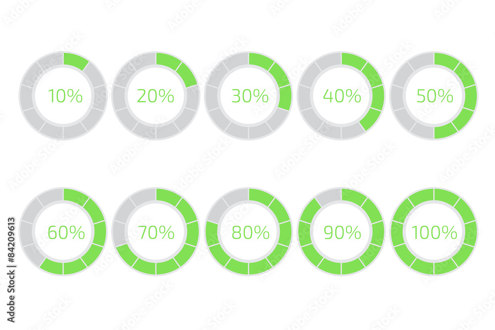Progress loading bar. Flat style vector. Set of ten Progress loading bar. Flat style vector. Set of ten