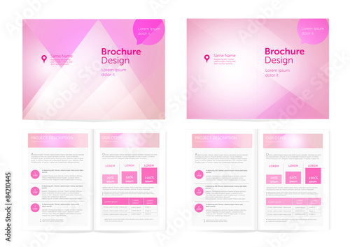 Pink brochure design template