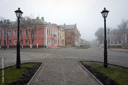 Kamianets-Podilskyi in the fog, Ukraine