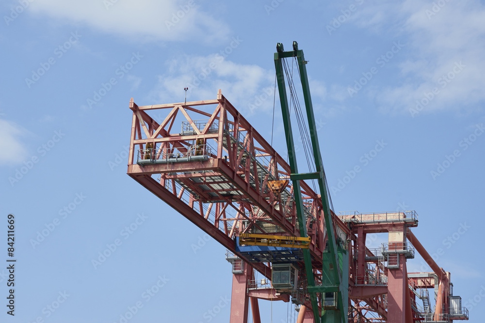 crane in the harbour of genova
