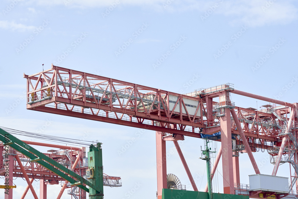 crane in the harbour of genova