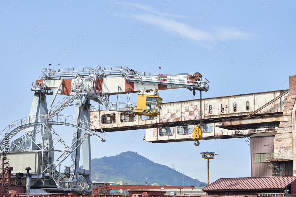 crane in the harbour of genova