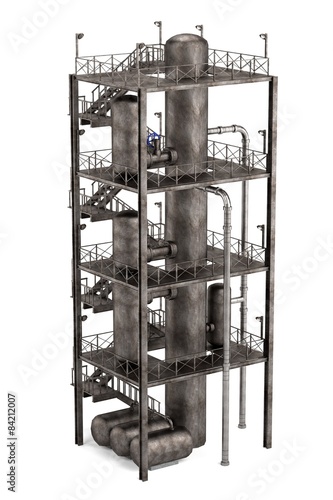 3d render of industrial building - hydrotreater