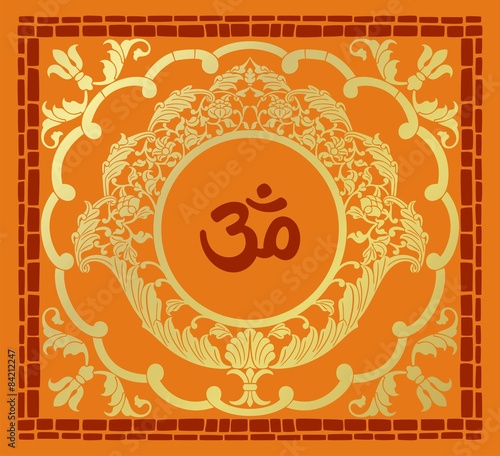 aum syllable, paisley design ,Hinduism, India