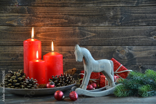Weihnachtskarte - rote Adve...