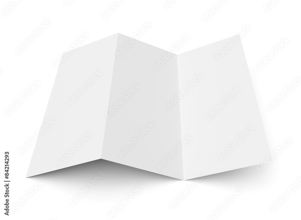 Leaflet blank z-fold white paper brochure