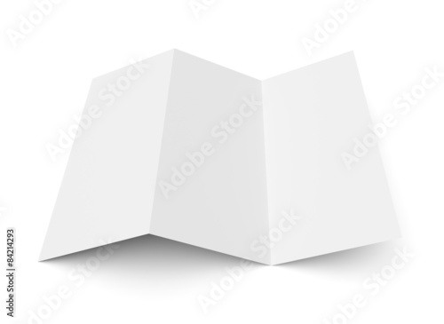 Leaflet blank z-fold white paper brochure