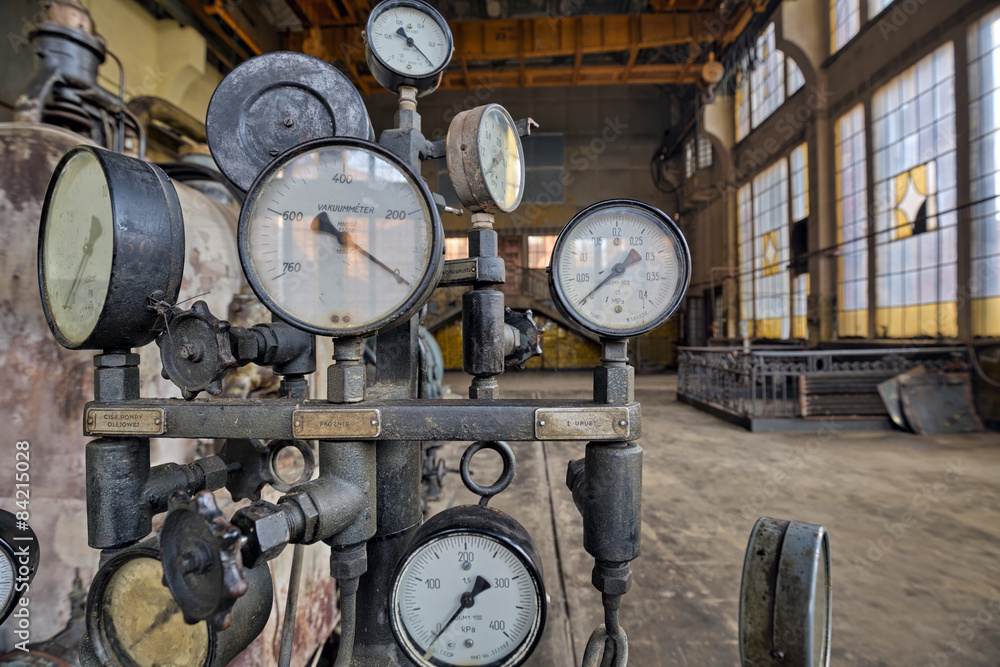 Indicators for the measurement in an old factory.Natural HDR Indicators for the measurement in an old factory.Natural HDR