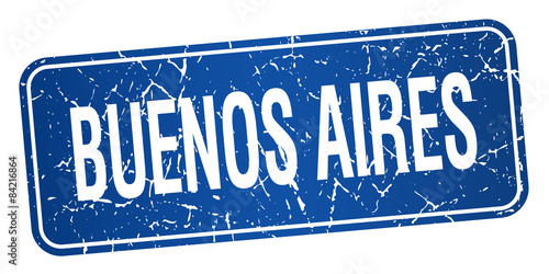 Buenos Aires blue stamp isolated on white background
