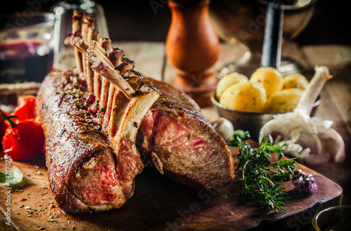 Roasted Rack of Lamb with Fresh Ingredients