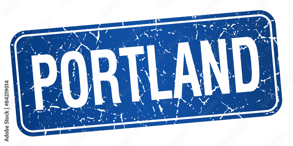 Portland blue stamp isolated on white background