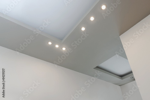 Modern layed ceiling with embedded lights