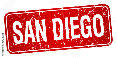 San Diego red stamp isolated on white background