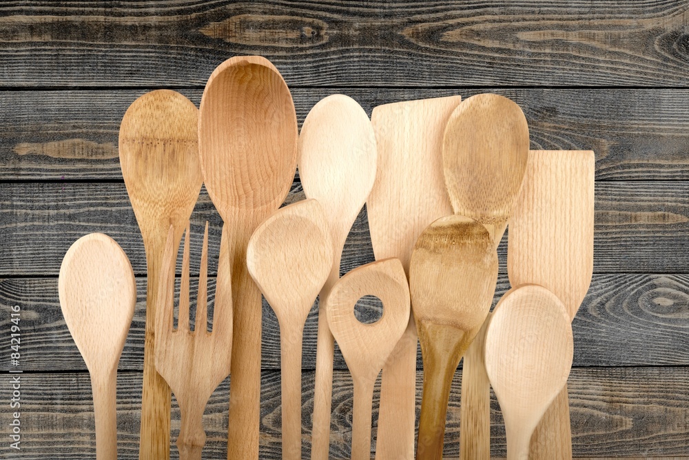 Wooden Spoon, Kitchen Utensil, Cooking Utensil. Wooden Spoon, Kitchen Utensil, Cooking Utensil.