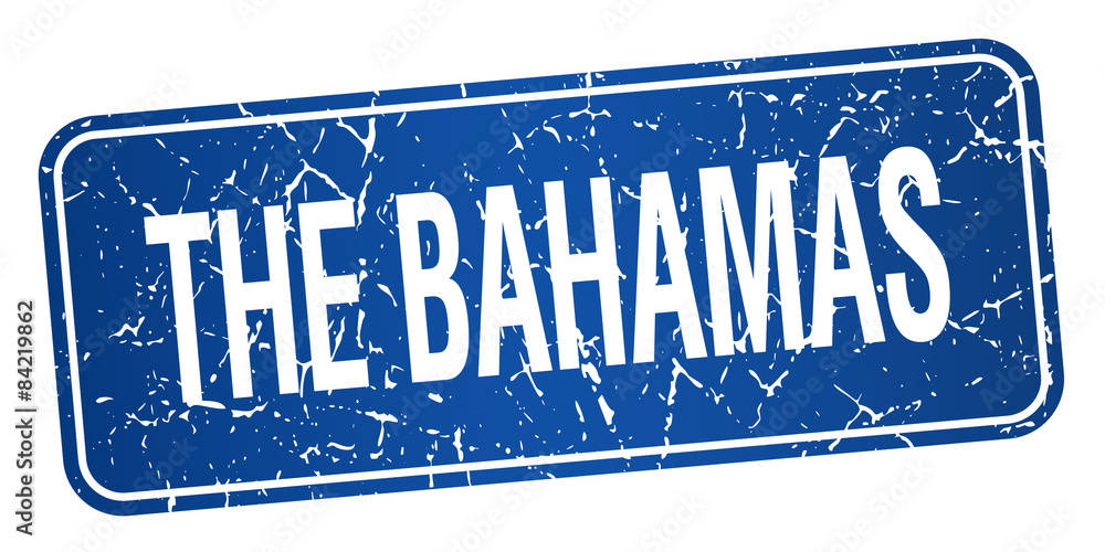 The Bahamas blue stamp isolated on white background