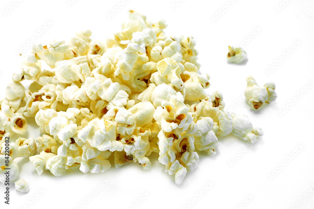 popcorn isolated on a whine background