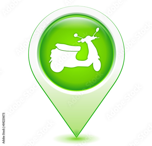 scooter sur marqueur géolocalisation vert