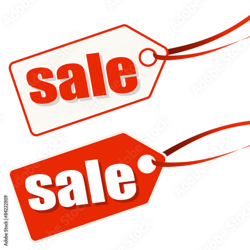 hangtag white-red SALE