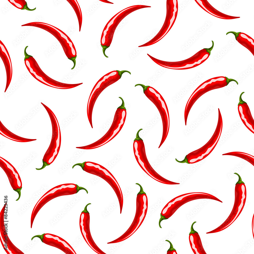 Seamless background with red chili peppers. Vector illustration. Seamless background with red chili peppers. Vector illustration.