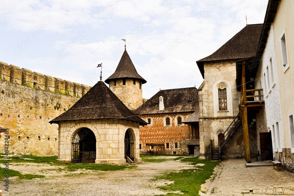 Old buildings in the courtyard of a medieval fortress Old buildings in the courtyard of a medieval fortress