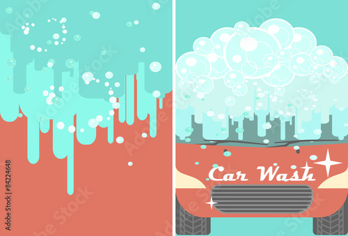 Vector car wash banner for advert.  Auto cleaning  service