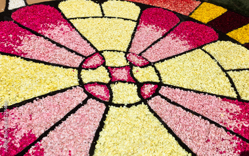 Infiorata feast images made of flower petals, Noto, Sicily