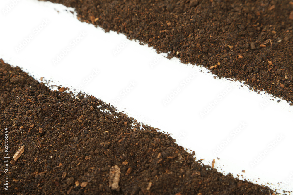 Soil on white background Soil on white background