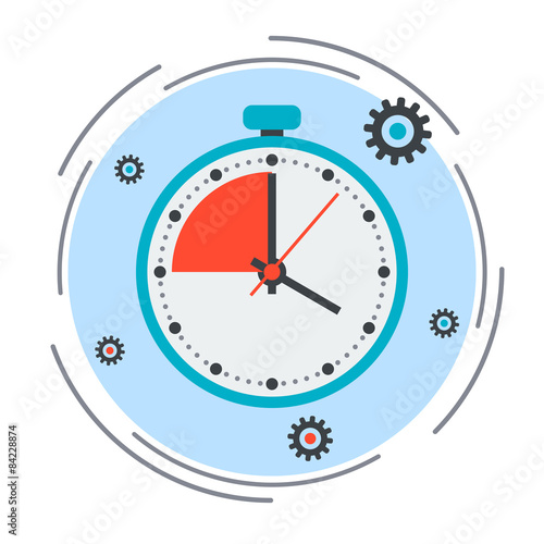 Time limit, deadline, countdown flat design style vector concept