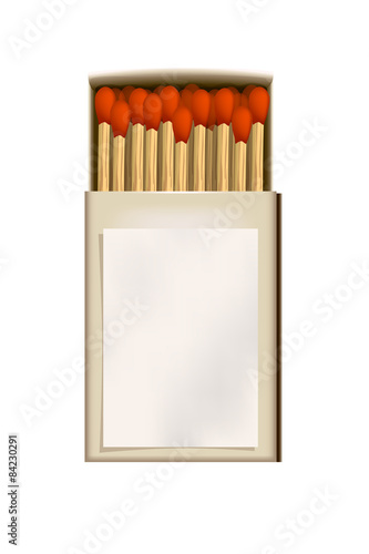 pack matches on white